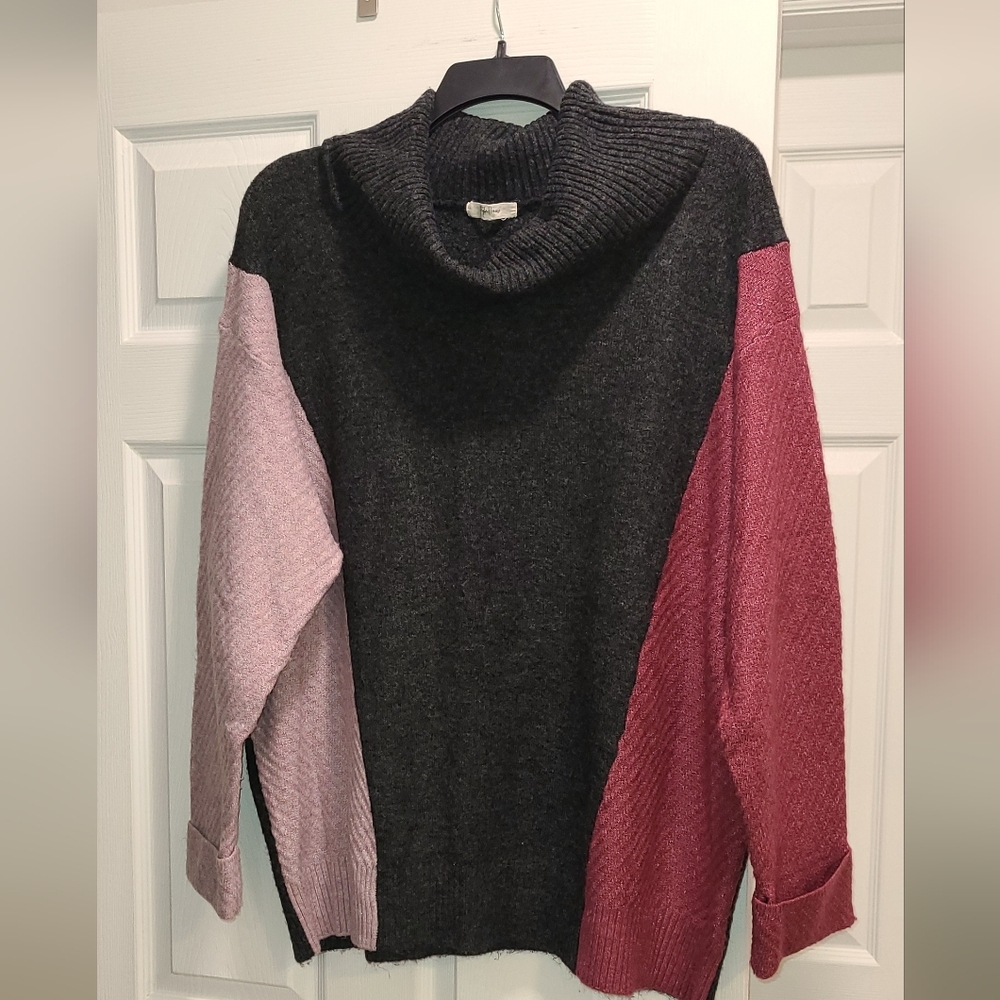 Colorblock Turtleneck Sweater